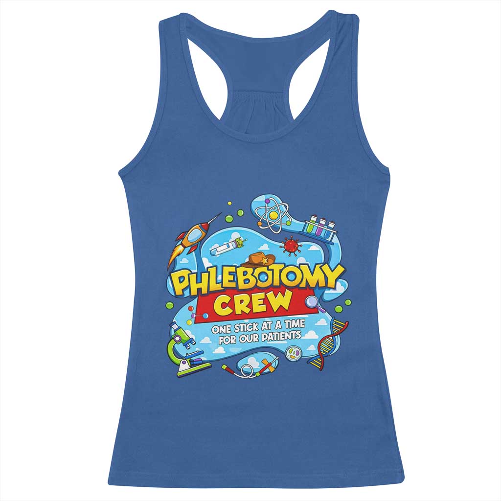 Phlebotomy Crew Lab Week 2026 Racerback Tank Top One Stick At A Time Funny Phlebotomist Healthcare Lab TS02 Royal Blue Print Your Wear
