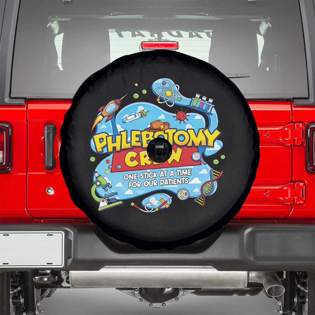 Phlebotomy Crew Lab Week 2026 Spare Tire Cover One Stick At A Time Funny Phlebotomist Healthcare Lab TS02 Black Print Your Wear
