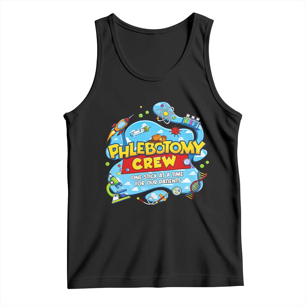 Phlebotomy Crew Lab Week 2026 Tank Top One Stick At A Time Funny Phlebotomist Healthcare Lab TS02 Black Print Your Wear
