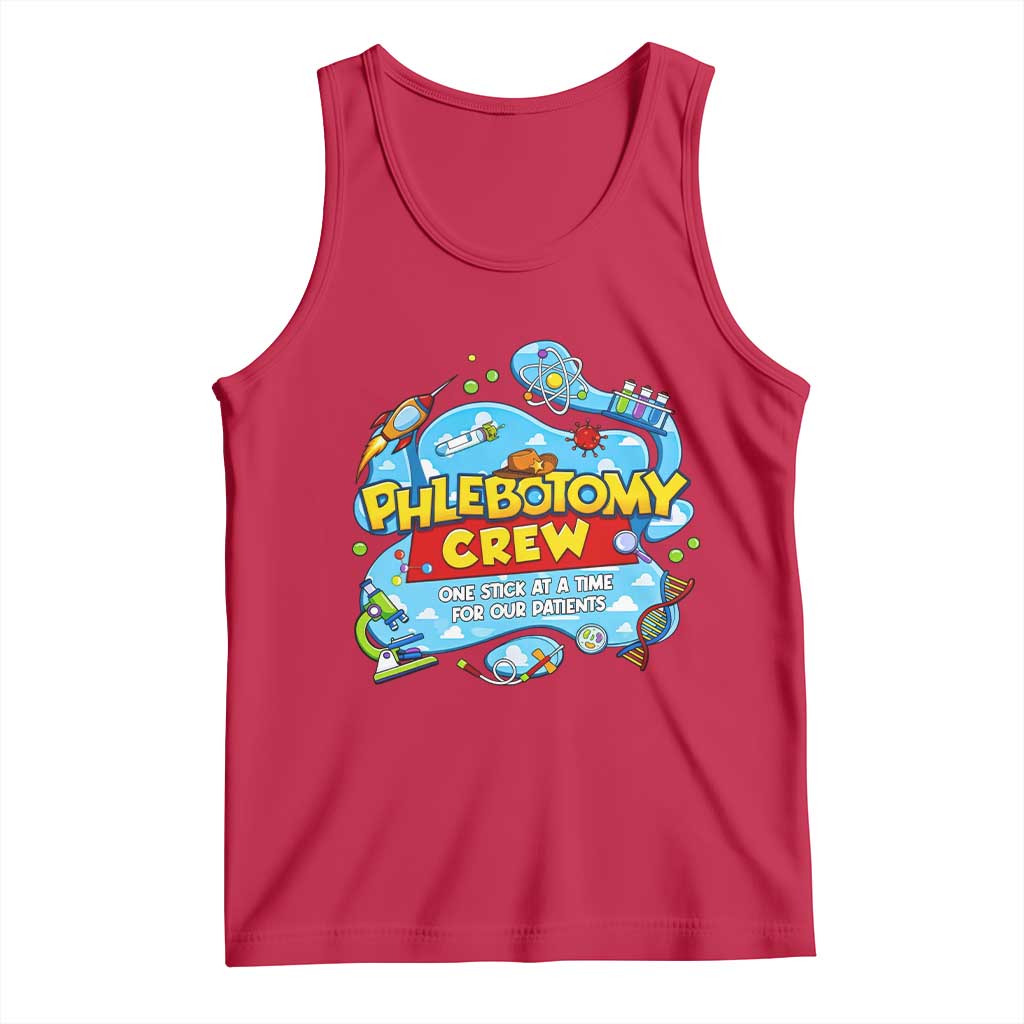 Phlebotomy Crew Lab Week 2026 Tank Top One Stick At A Time Funny Phlebotomist Healthcare Lab TS02 Red Print Your Wear