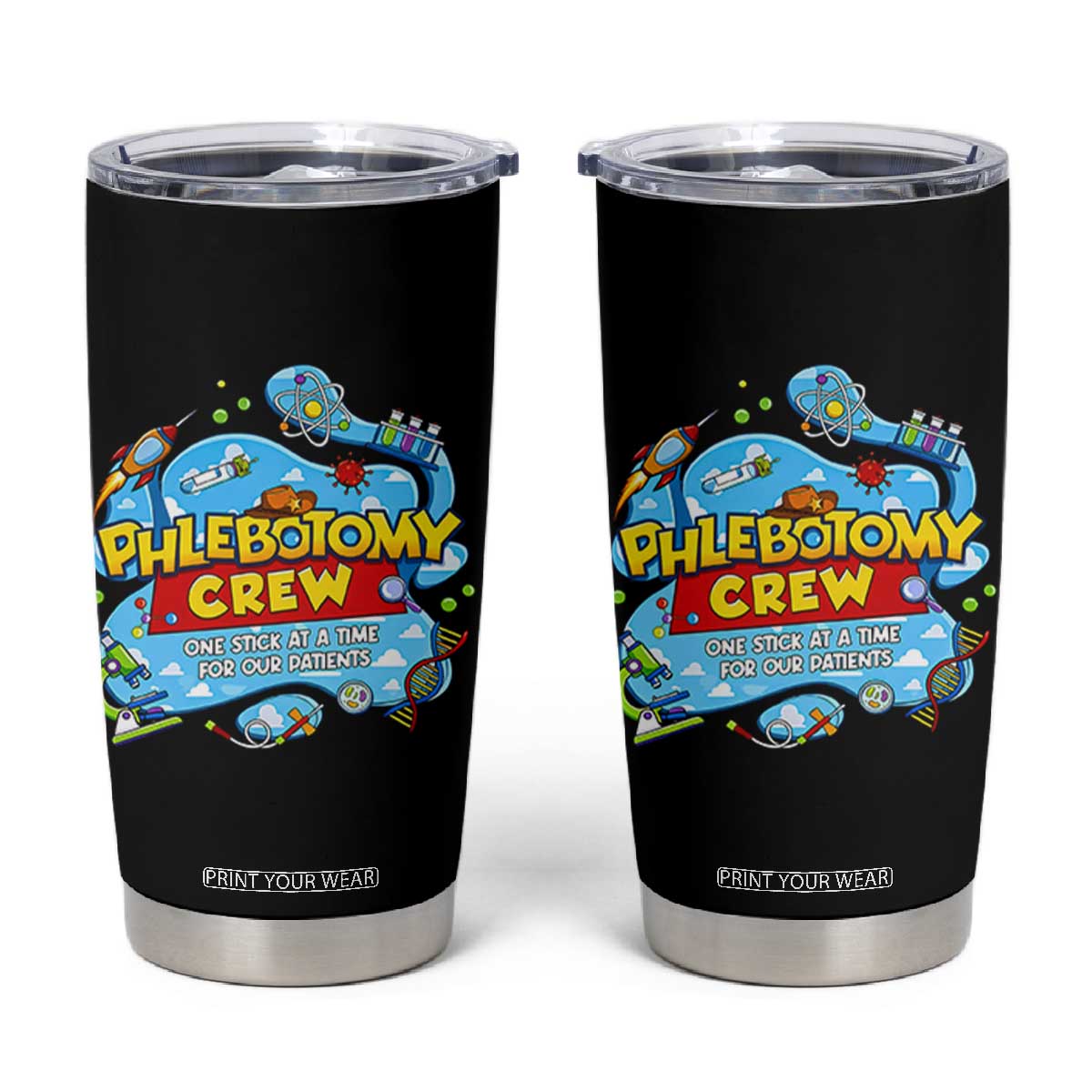 Phlebotomy Crew Lab Week 2026 Tumbler Cup One Stick At A Time Funny Phlebotomist Healthcare Lab TS02 Black Print Your Wear