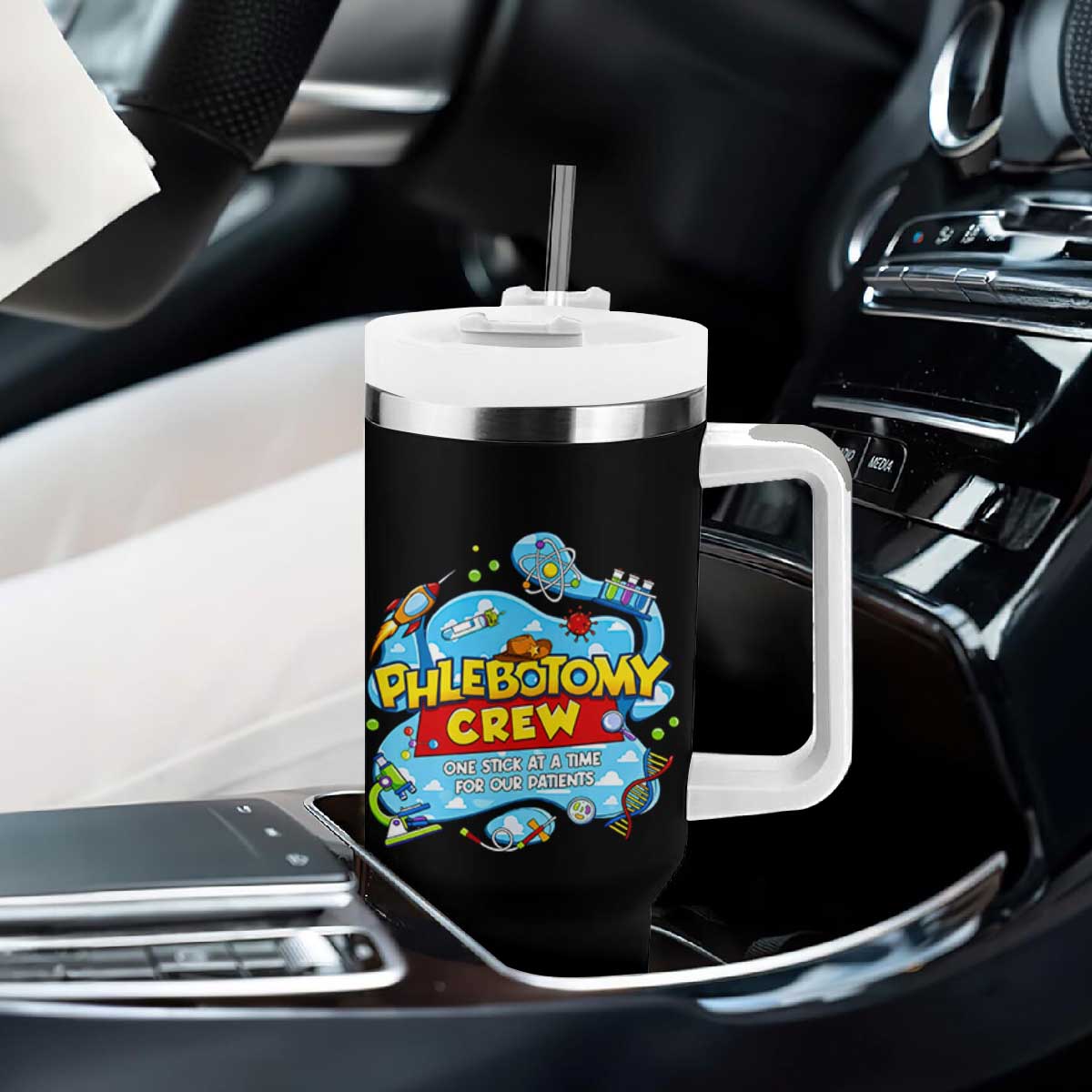 Phlebotomy Crew Lab Week 2026 Tumbler With Handle One Stick At A Time Funny Phlebotomist Healthcare Lab TS02 Print Your Wear