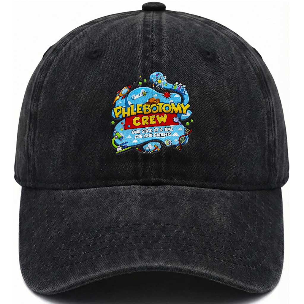 Phlebotomy Crew Lab Week 2026 Washed Cotton Baseball Cap One Stick At A Time Funny Phlebotomist Healthcare Lab