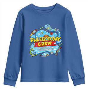 Phlebotomy Crew Lab Week 2026 Youth Sweatshirt One Stick At A Time Funny Phlebotomist Healthcare Lab TS02 Royal Blue Print Your Wear