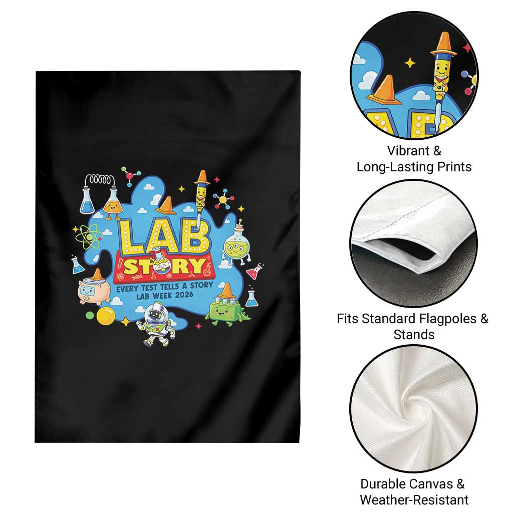Lab Story Lab Week 2026 Celebration Garden Flag Every Test Tells a Story Medical Lab Tech Appreciation Gift TS02 Print Your Wear