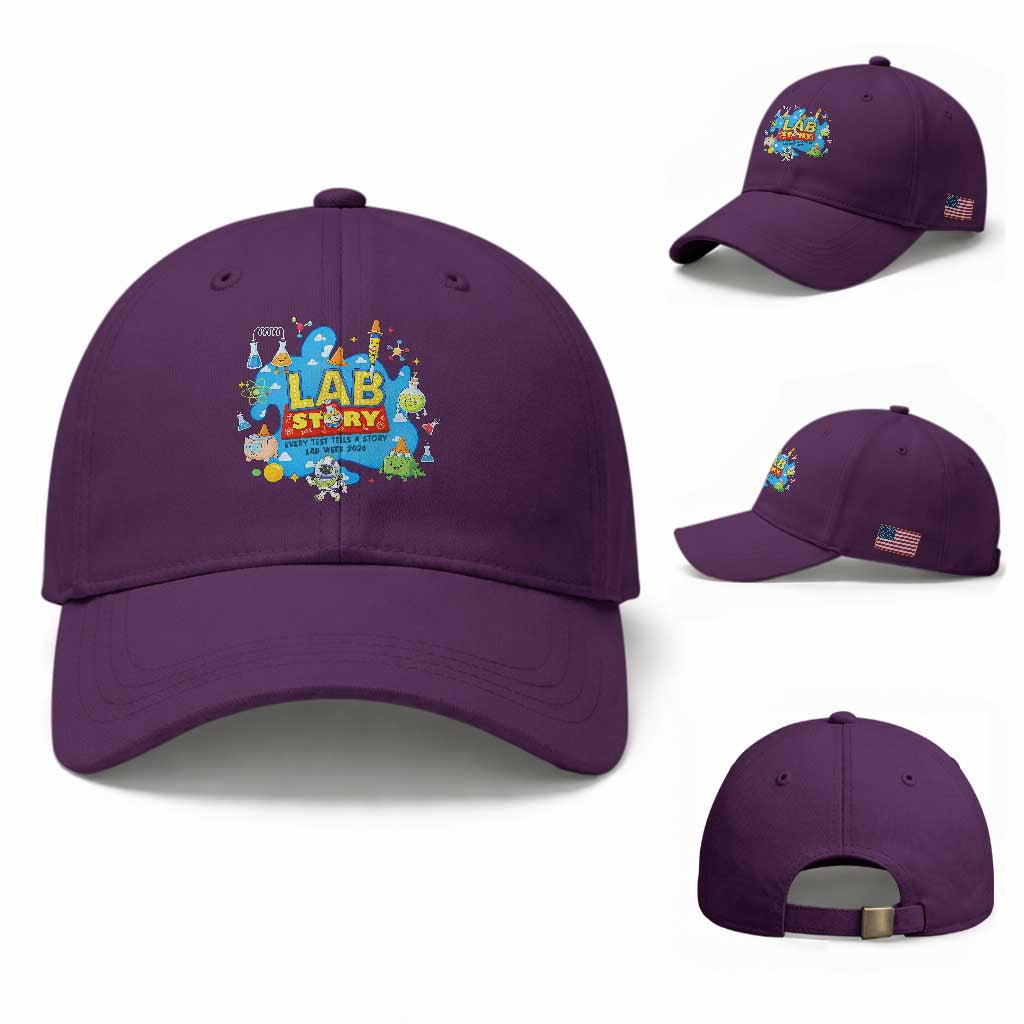 Lab Story Lab Week 2026 Celebration Baseball Cap Every Test Tells a Story Medical Lab Tech Appreciation Gift