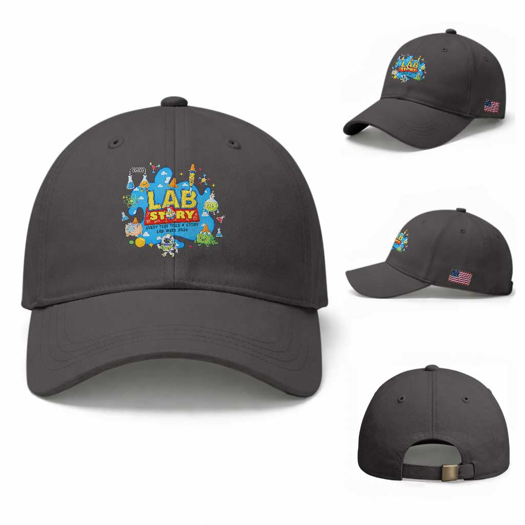 Lab Story Lab Week 2026 Celebration Baseball Cap Every Test Tells a Story Medical Lab Tech Appreciation Gift