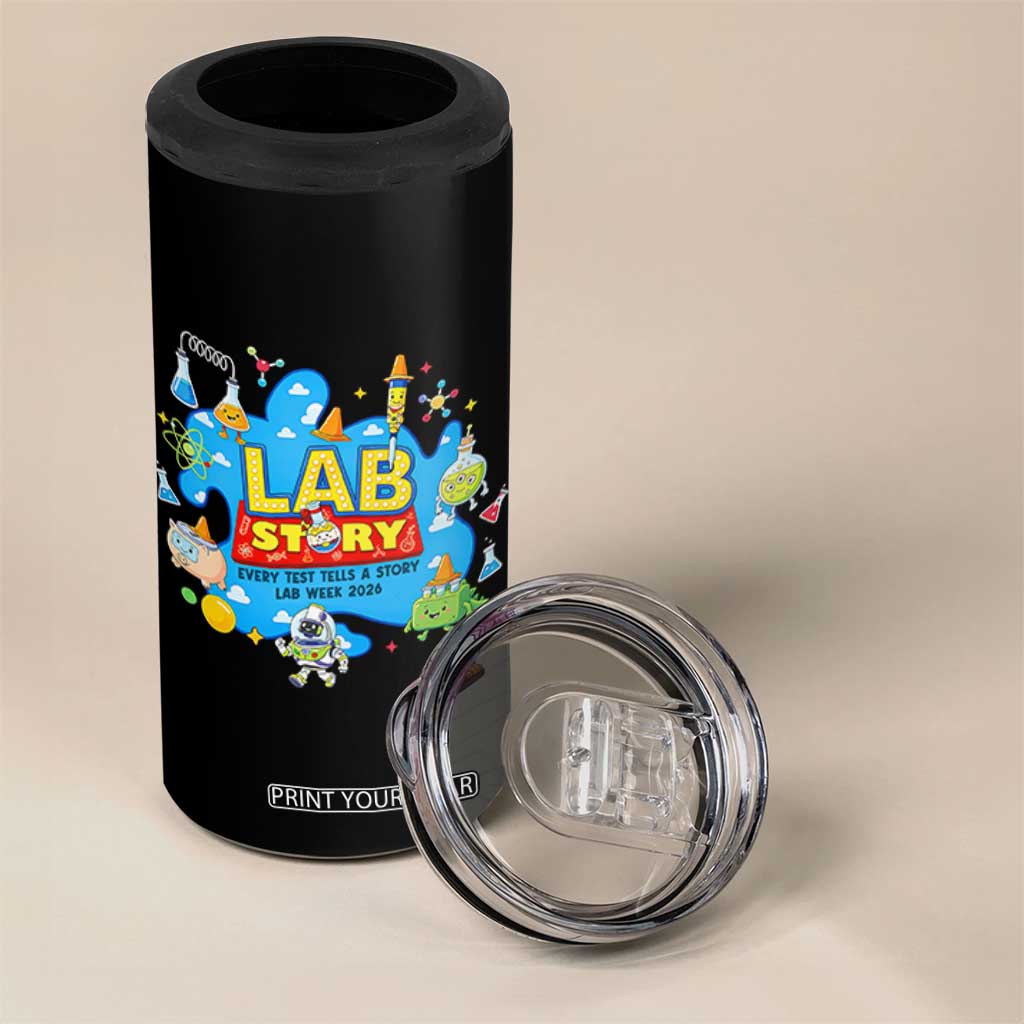Lab Story Lab Week 2026 Celebration 4 in 1 Can Cooler Tumbler Every Test Tells a Story Medical Lab Tech Appreciation Gift TS02 Print Your Wear