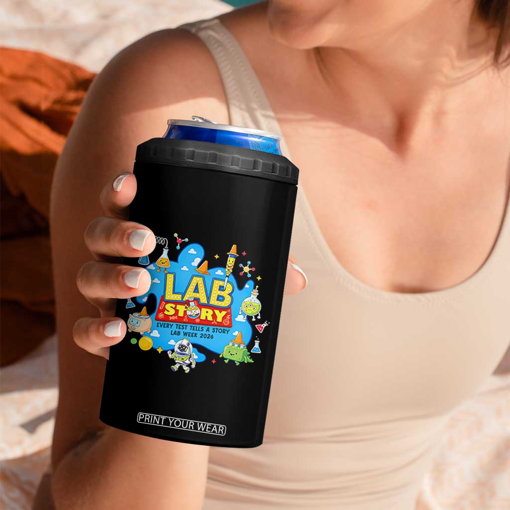 Lab Story Lab Week 2026 Celebration 4 in 1 Can Cooler Tumbler Every Test Tells a Story Medical Lab Tech Appreciation Gift TS02 Print Your Wear
