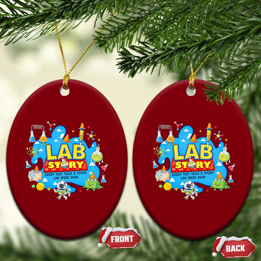 Lab Story Lab Week 2026 Celebration Ceramic Ornament Every Test Tells a Story Medical Lab Tech Appreciation Gift TS02 Print Your Wear