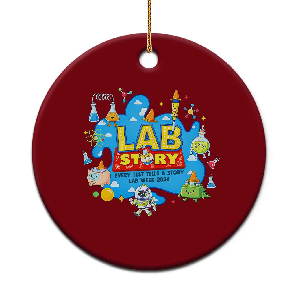 Lab Story Lab Week 2026 Celebration Ceramic Ornament Every Test Tells a Story Medical Lab Tech Appreciation Gift TS02 1pc Red Print Your Wear