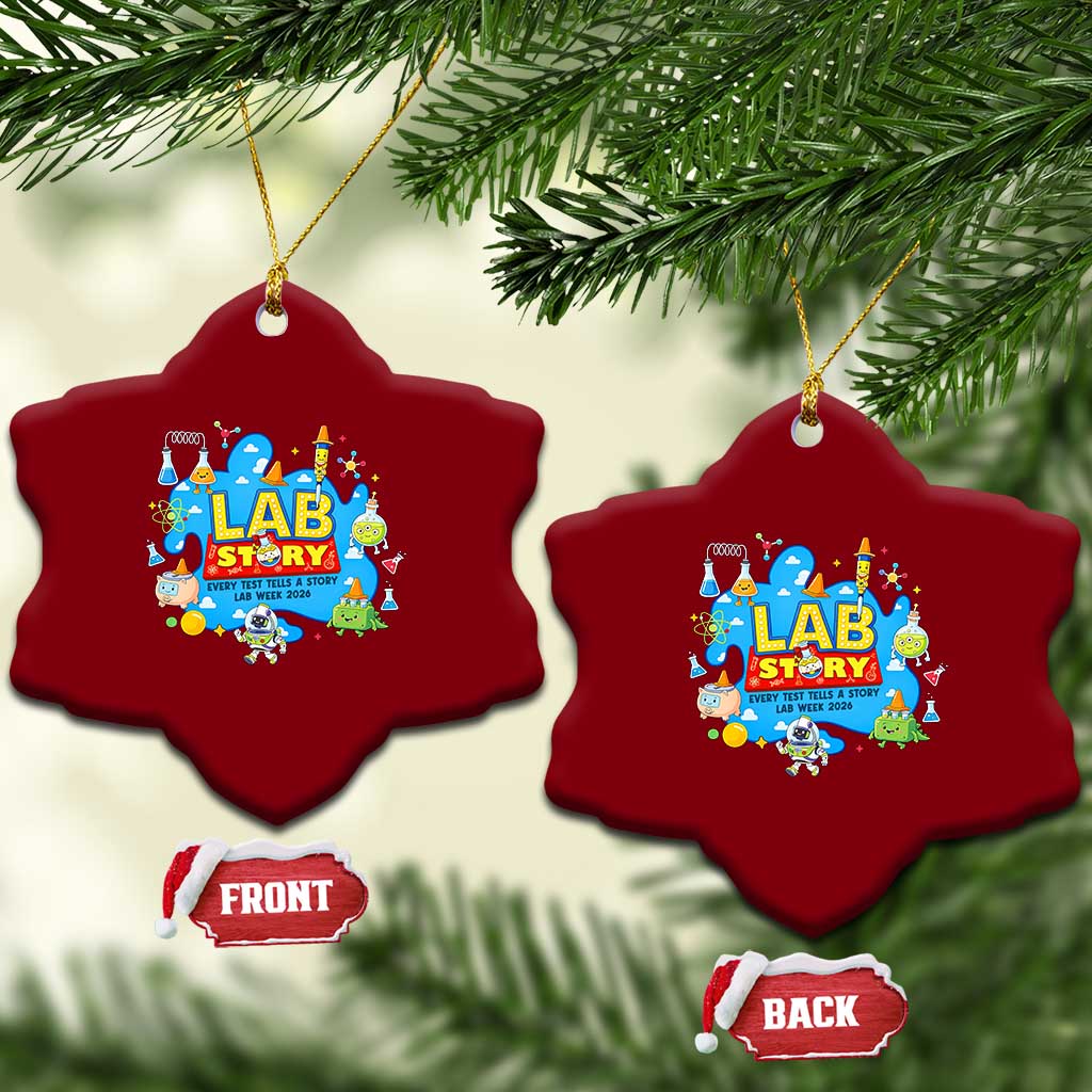Lab Story Lab Week 2026 Celebration Ceramic Ornament Every Test Tells a Story Medical Lab Tech Appreciation Gift TS02 Print Your Wear