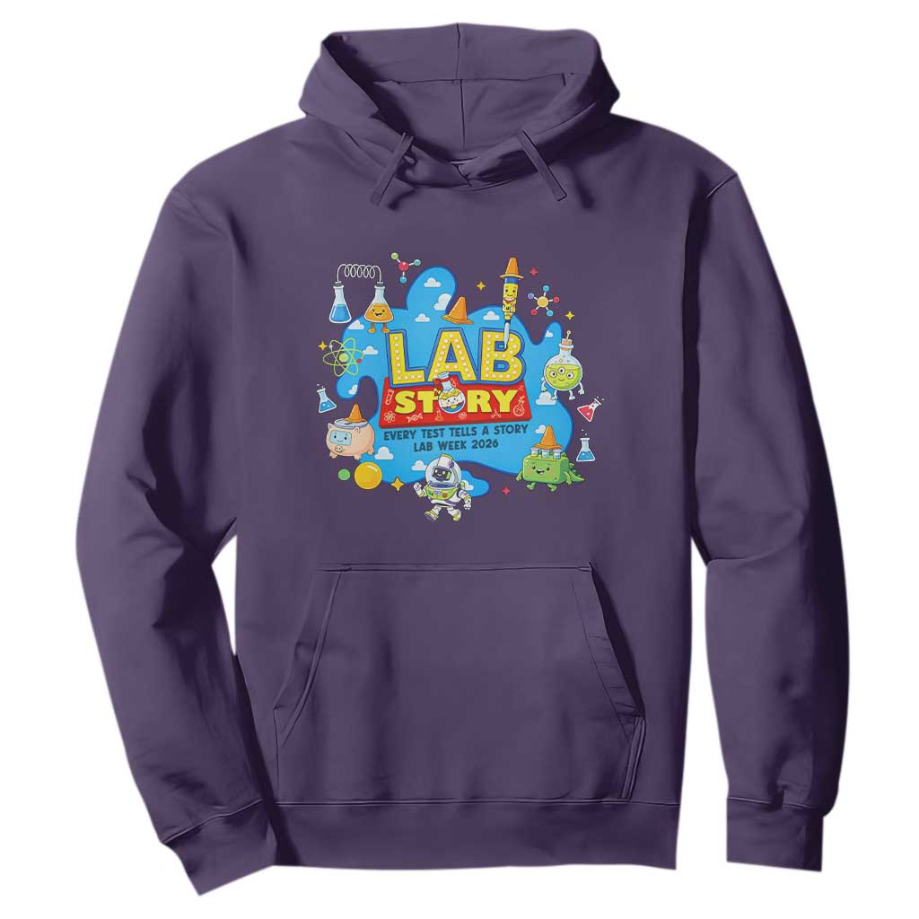 Lab Story Lab Week 2026 Celebration Hoodie Every Test Tells a Story Medical Lab Tech Appreciation Gift TS02 Purple Print Your Wear