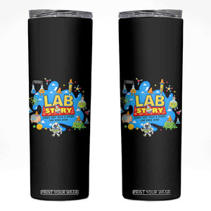 Lab Story Lab Week 2026 Celebration Skinny Tumbler Every Test Tells a Story Medical Lab Tech Appreciation Gift TS02 Black Print Your Wear