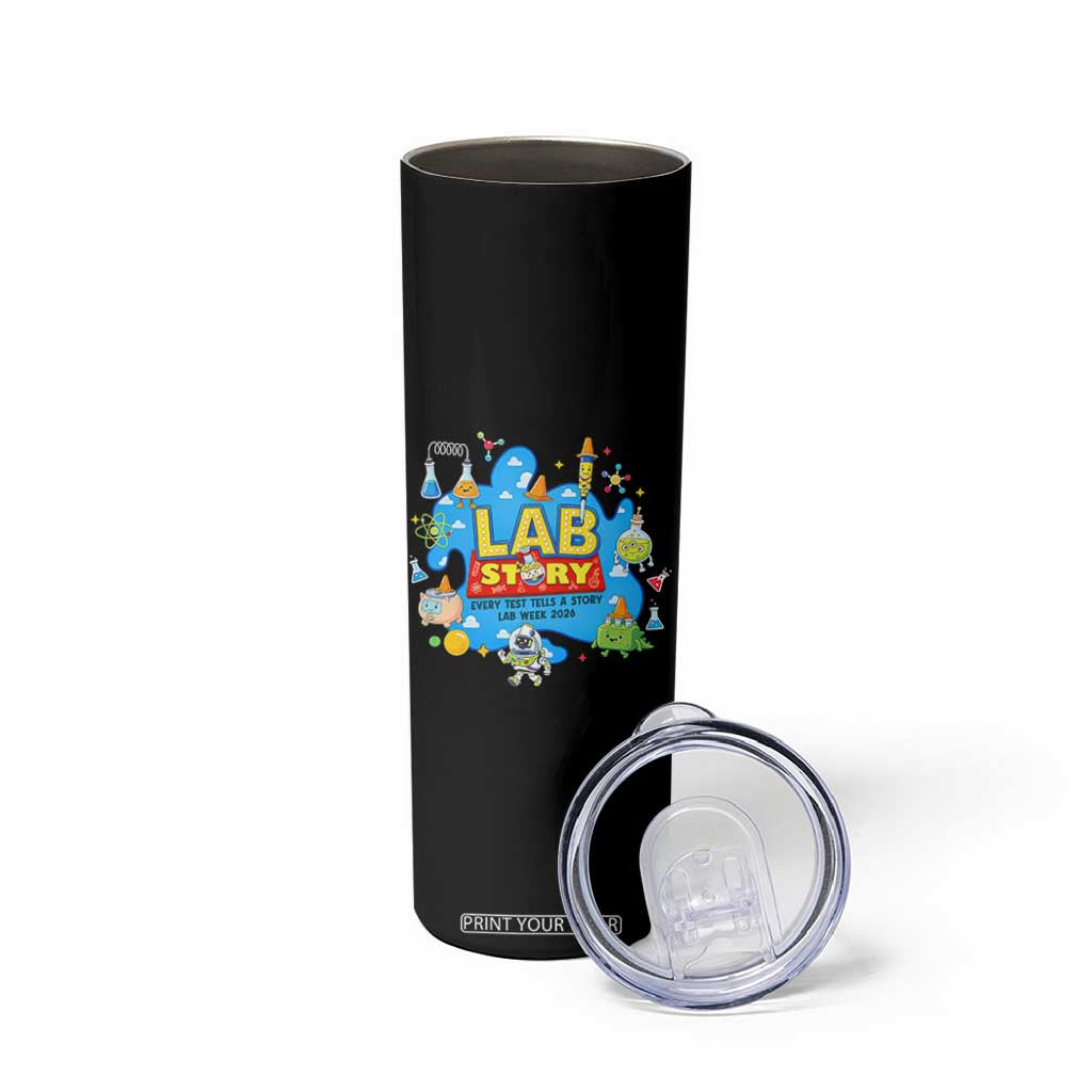 Lab Story Lab Week 2026 Celebration Skinny Tumbler Every Test Tells a Story Medical Lab Tech Appreciation Gift TS02 Print Your Wear