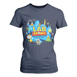 Lab Story Lab Week 2026 Celebration T Shirt For Women Every Test Tells a Story Medical Lab Tech Appreciation Gift TS02 Navy Print Your Wear