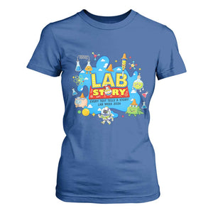 Lab Story Lab Week 2026 Celebration T Shirt For Women Every Test Tells a Story Medical Lab Tech Appreciation Gift TS02 Royal Blue Print Your Wear