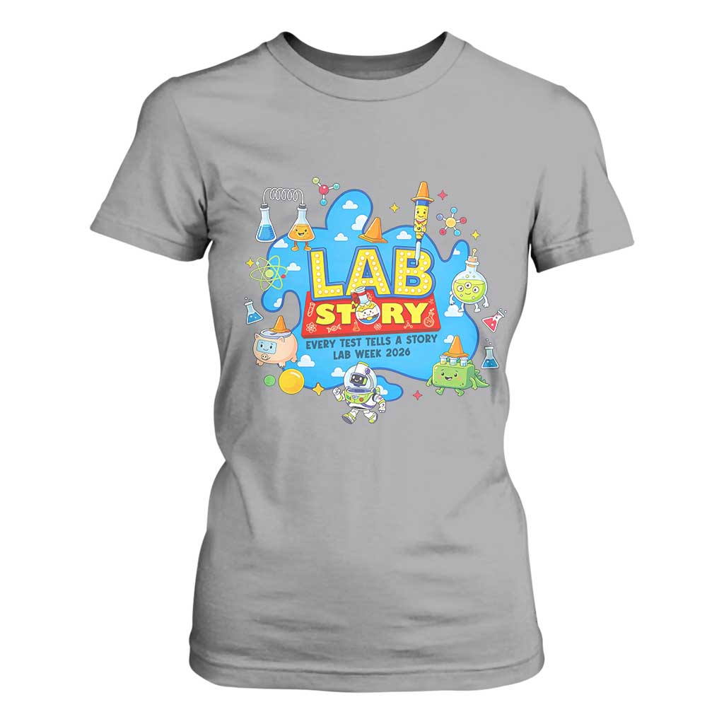 Lab Story Lab Week 2026 Celebration T Shirt For Women Every Test Tells a Story Medical Lab Tech Appreciation Gift TS02 Sport Gray Print Your Wear
