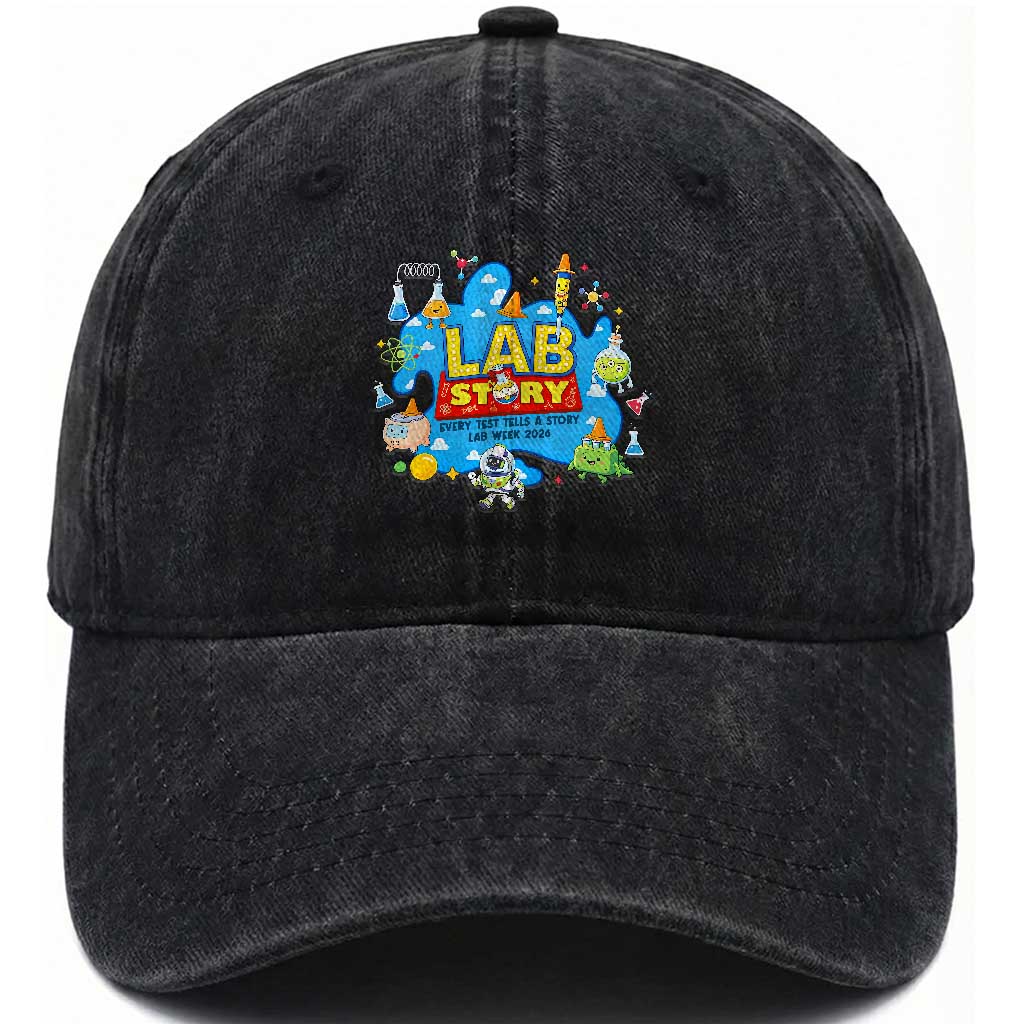 Lab Story Lab Week 2026 Celebration Washed Cotton Baseball Cap Every Test Tells a Story Medical Lab Tech Appreciation Gift