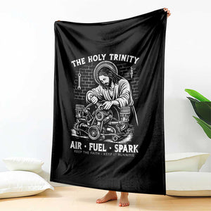 Funny Mechanic Jesus Holy Trinity Air Fuel Spark Throw Blanket Christian Car Lover Humor Gift for Gearheads TS02 Print Your Wear