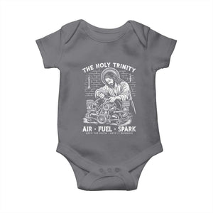 Funny Mechanic Jesus Holy Trinity Air Fuel Spark Baby Onesie Christian Car Lover Humor Gift for Gearheads TS02 Charcoal Print Your Wear