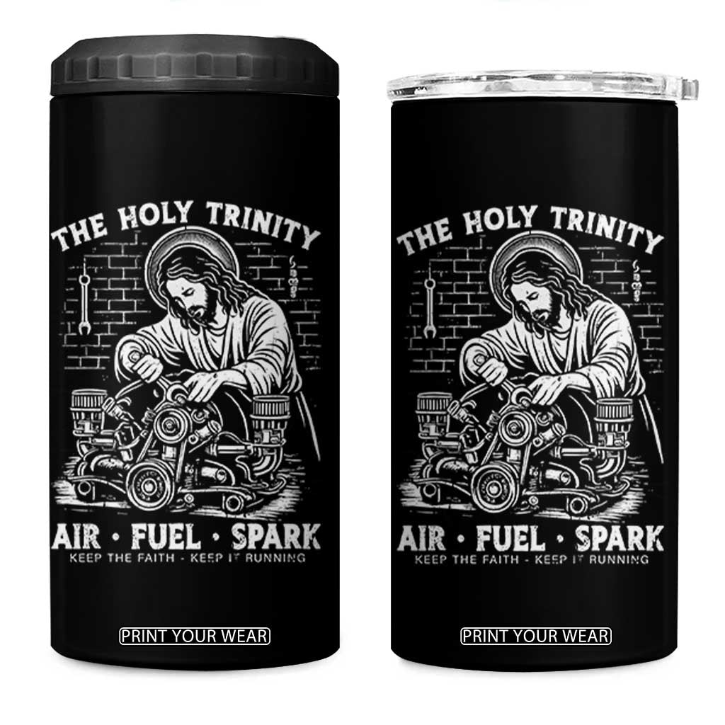 Funny Mechanic Jesus Holy Trinity Air Fuel Spark 4 in 1 Can Cooler Tumbler Christian Car Lover Humor Gift for Gearheads TS02 One Size: 16 oz Black Print Your Wear