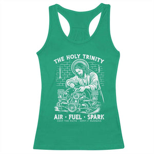 Funny Mechanic Jesus Holy Trinity Air Fuel Spark Racerback Tank Top Christian Car Lover Humor Gift for Gearheads TS02 Irish Green Print Your Wear