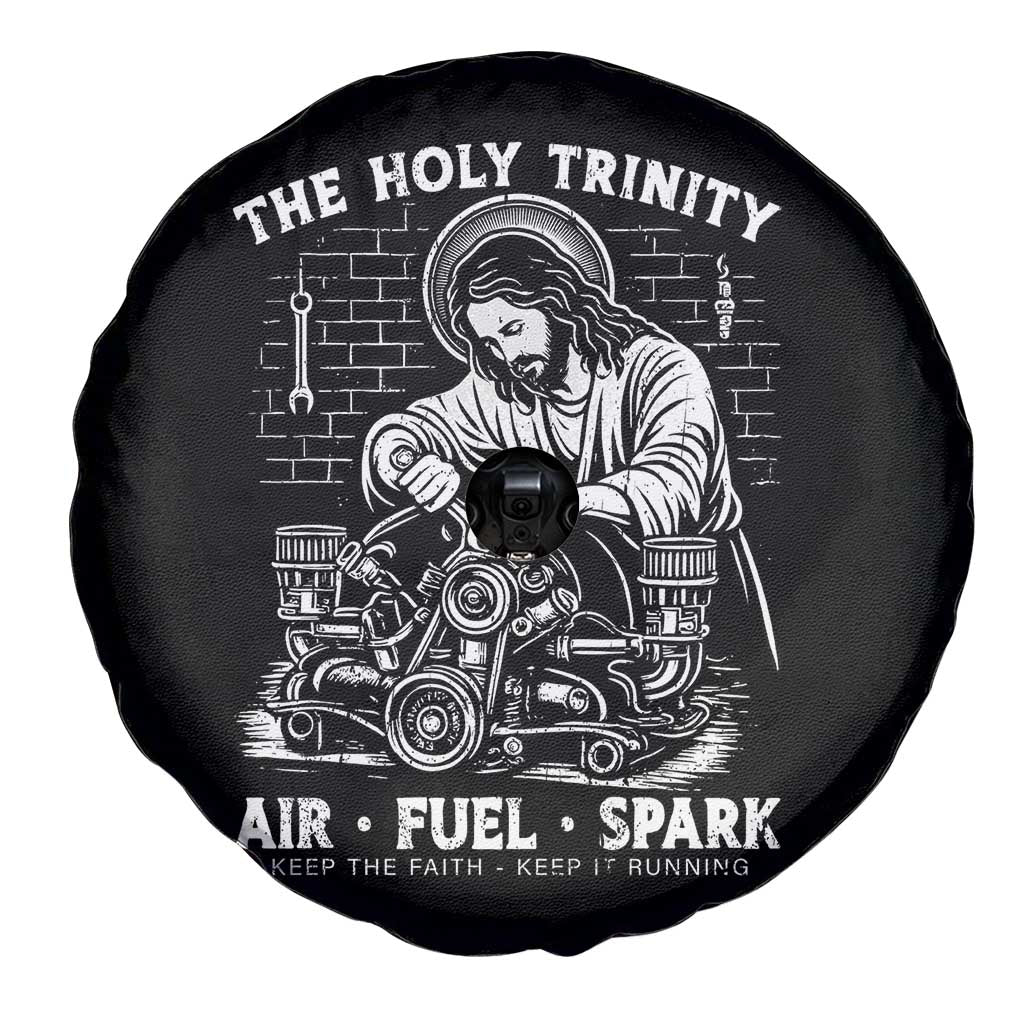 Funny Mechanic Jesus Holy Trinity Air Fuel Spark Spare Tire Cover Christian Car Lover Humor Gift for Gearheads TS02 Print Your Wear