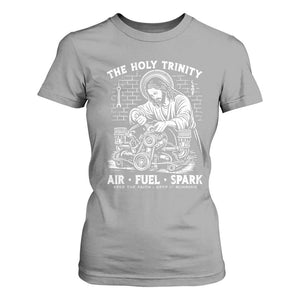 Funny Mechanic Jesus Holy Trinity Air Fuel Spark T Shirt For Women Christian Car Lover Humor Gift for Gearheads TS02 Sport Gray Print Your Wear