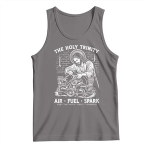 Funny Mechanic Jesus Holy Trinity Air Fuel Spark Tank Top Christian Car Lover Humor Gift for Gearheads TS02 Deep Heather Print Your Wear