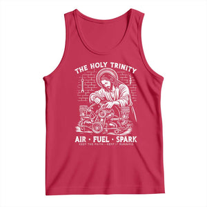 Funny Mechanic Jesus Holy Trinity Air Fuel Spark Tank Top Christian Car Lover Humor Gift for Gearheads TS02 Red Print Your Wear