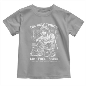 Funny Mechanic Jesus Holy Trinity Air Fuel Spark Toddler T Shirt Christian Car Lover Humor Gift for Gearheads TS02 Sport Gray Print Your Wear