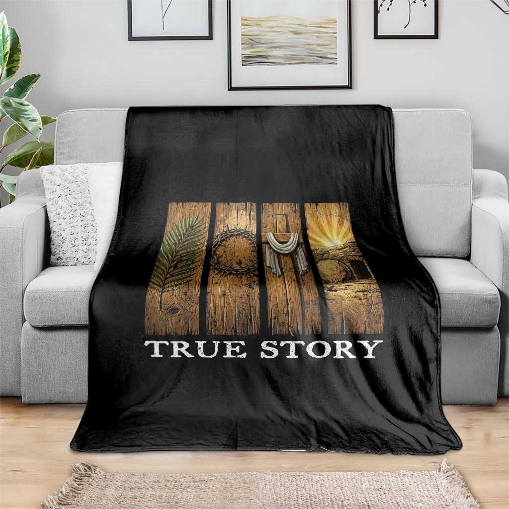 Christian Easter True Story Resurrection Scene Vintage Throw Blanket Faith Based Jesus Empty Tomb Gift for Believers TS02 Print Your Wear