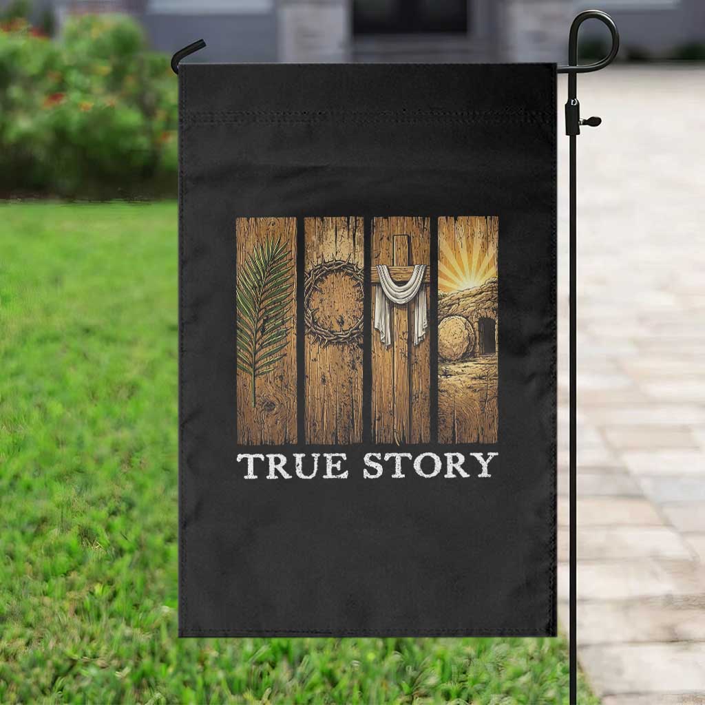 Christian Easter True Story Resurrection Scene Vintage Garden Flag Faith Based Jesus Empty Tomb Gift for Believers TS02 Print Your Wear