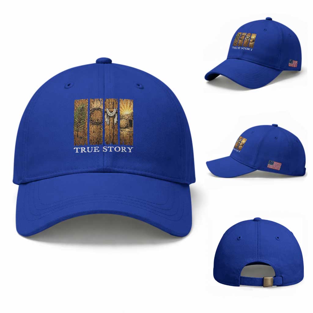 Christian Easter True Story Resurrection Scene Vintage Baseball Cap Faith Based Jesus Empty Tomb Gift for Believers