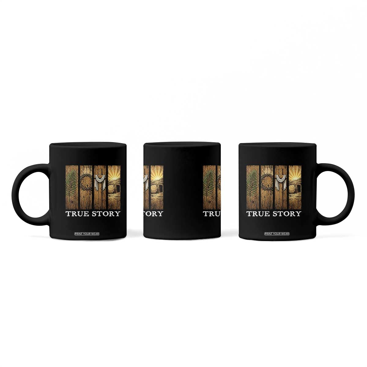 Christian Easter True Story Resurrection Scene Vintage Coffee Mug Faith Based Jesus Empty Tomb Gift for Believers TS02 Print Your Wear