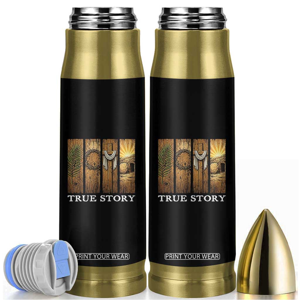 Christian Easter True Story Resurrection Scene Vintage Bullet Tumbler Faith Based Jesus Empty Tomb Gift for Believers TS02 Black Print Your Wear