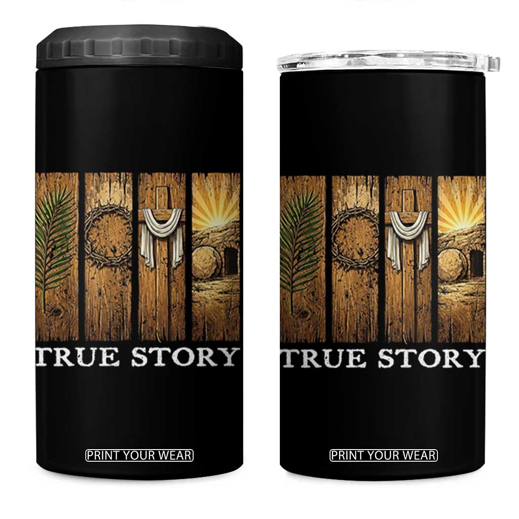 Christian Easter True Story Resurrection Scene Vintage 4 in 1 Can Cooler Tumbler Faith Based Jesus Empty Tomb Gift for Believers TS02 One Size: 16 oz Black Print Your Wear