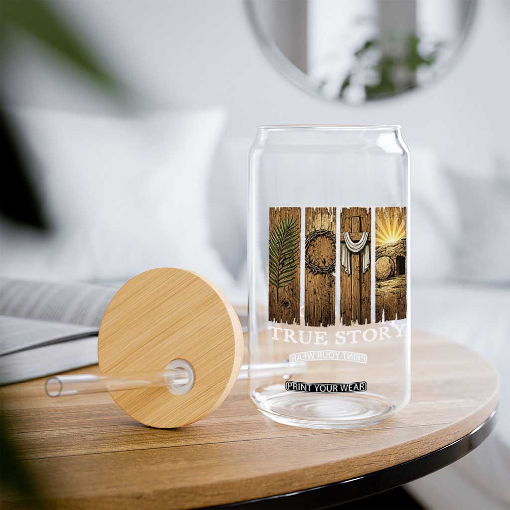 Christian Easter True Story Resurrection Scene Vintage Glass Can Faith Based Jesus Empty Tomb Gift for Believers TS02 Print Your Wear