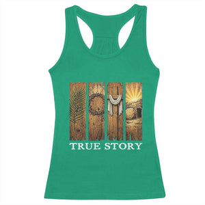 Christian Easter True Story Resurrection Scene Vintage Racerback Tank Top Faith Based Jesus Empty Tomb Gift for Believers TS02 Irish Green Print Your Wear