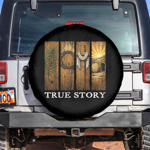 Christian Easter True Story Resurrection Scene Vintage Spare Tire Cover Faith Based Jesus Empty Tomb Gift for Believers TS02 No hole Black Print Your Wear