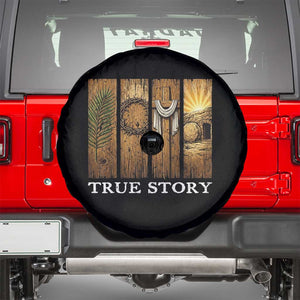 Christian Easter True Story Resurrection Scene Vintage Spare Tire Cover Faith Based Jesus Empty Tomb Gift for Believers TS02 Black Print Your Wear
