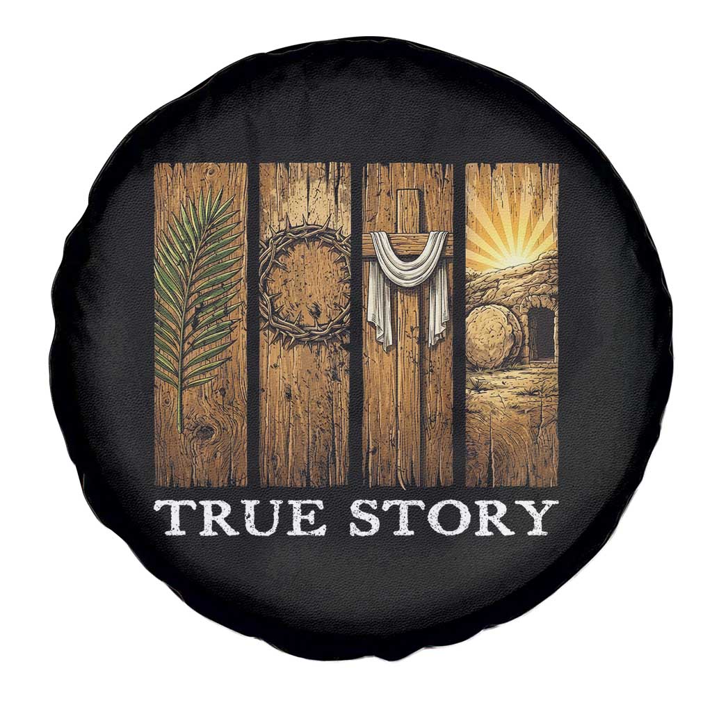 Christian Easter True Story Resurrection Scene Vintage Spare Tire Cover Faith Based Jesus Empty Tomb Gift for Believers TS02 Print Your Wear