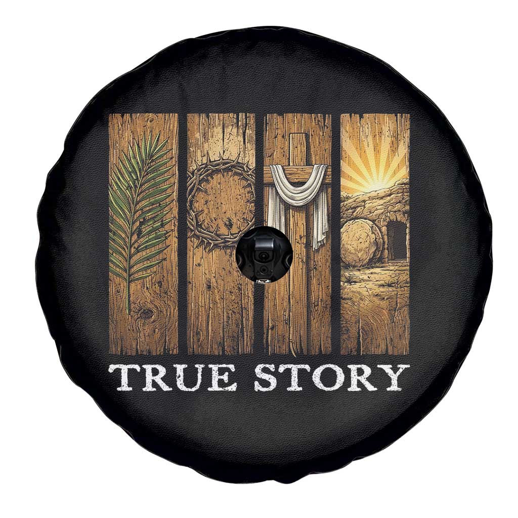 Christian Easter True Story Resurrection Scene Vintage Spare Tire Cover Faith Based Jesus Empty Tomb Gift for Believers TS02 Print Your Wear