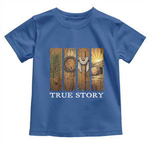 Christian Easter True Story Resurrection Scene Vintage Toddler T Shirt Faith Based Jesus Empty Tomb Gift for Believers TS02 Royal Blue Print Your Wear