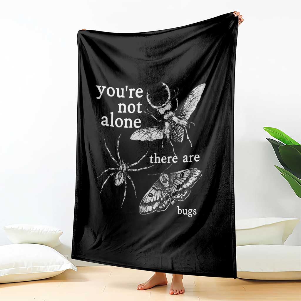 You Are Not Alone There Are Bugs Vintage Dark Academia Throw Blanket Insect Entomology Humor Folk Indie Music Lover