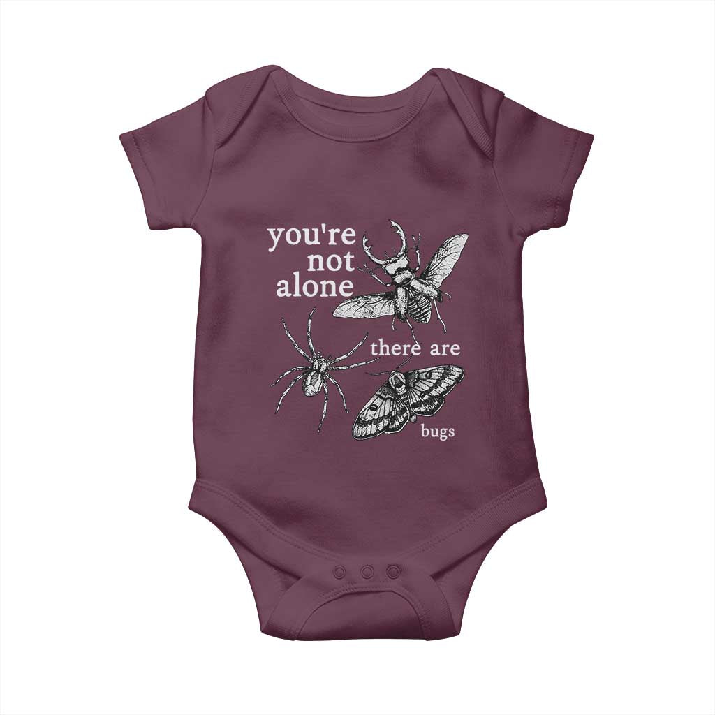You Are Not Alone There Are Bugs Vintage Dark Academia Baby Onesie Insect Entomology Humor Folk Indie Music Lover