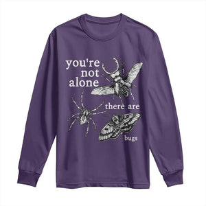 You Are Not Alone There Are Bugs Vintage Dark Academia Long Sleeve Shirt Insect Entomology Humor Folk Indie Music Lover
