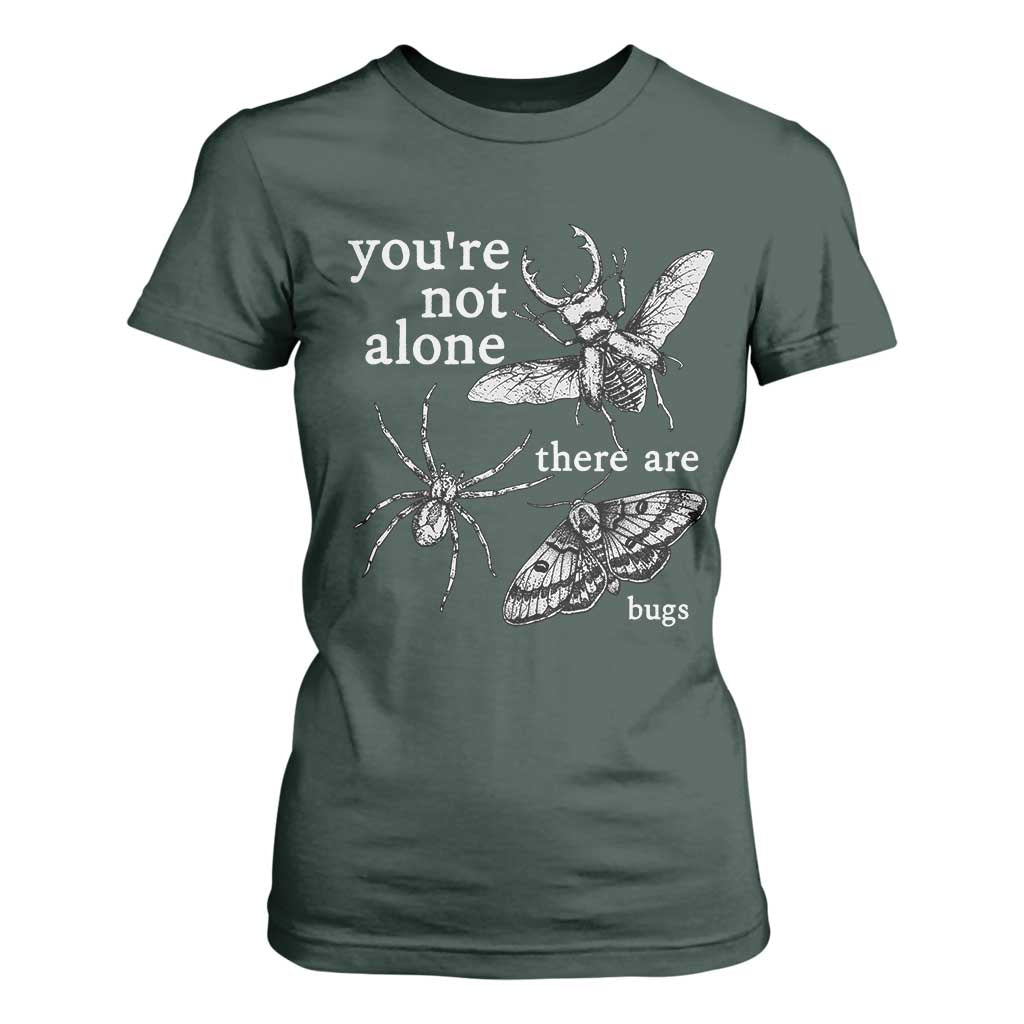 You Are Not Alone There Are Bugs Vintage Dark Academia T Shirt For Women Insect Entomology Humor Folk Indie Music Lover