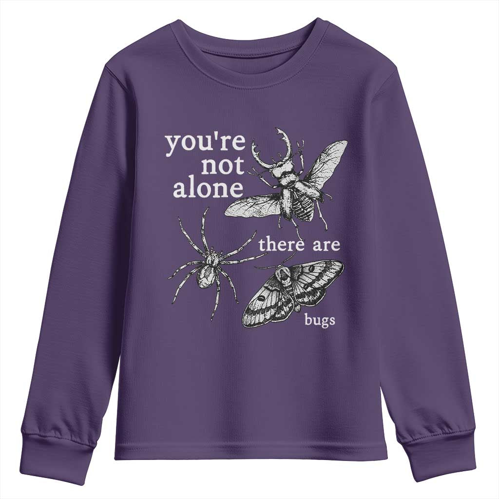 You Are Not Alone There Are Bugs Vintage Dark Academia Youth Sweatshirt Insect Entomology Humor Folk Indie Music Lover